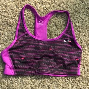 Champion- Black/ magenta sports bra